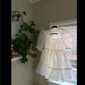 NWT Selkie 18th Ivory Puff Sleeve Mini Dress